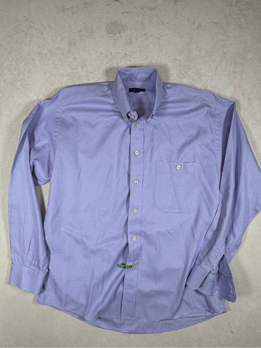 Burberry Size M (Fits Larger) Light Purple Button Herrington Check Dress Shirt
